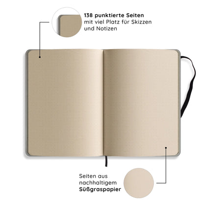 Notizbuch aus Graspapier, umweltfreundlich, Sunlight (A5, leicht punktiert)- METABOOKS