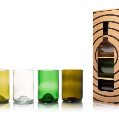 Trinkgläser aus recycelten Weinflaschen, Tumbler (4er Pack) - REBOTTLED