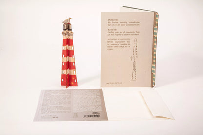 3D Grußkarte aus Birkenholz A6, Leuchtturm (14,8x10,5cm) - FORMES BERLIN