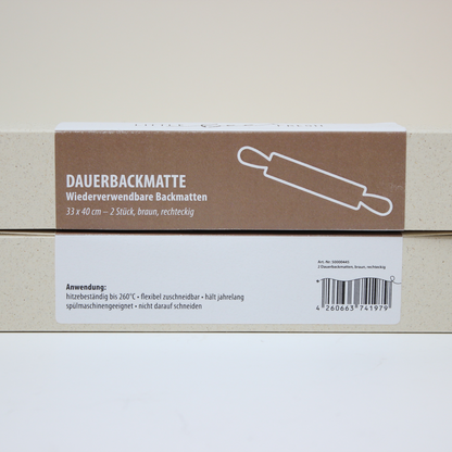 Backpapier Dauerbackmatte, 2er Set braun (33x40cm) - LITTLE BEE FRESH