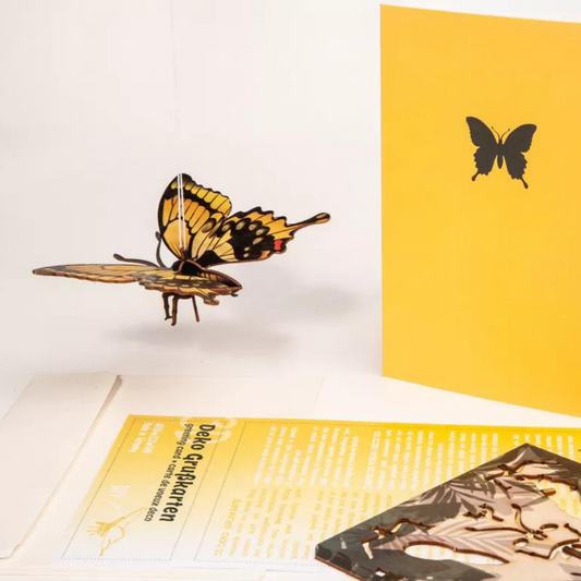 3D Grußkarte aus Birkenholz A6, Schmetterling (14,8x10,5cm) - FORMES BERLIN