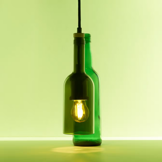 Trinkgläser aus recycelten Weinflaschen, Olive (6,9x6,9x22,9cm) - REBOTTLED