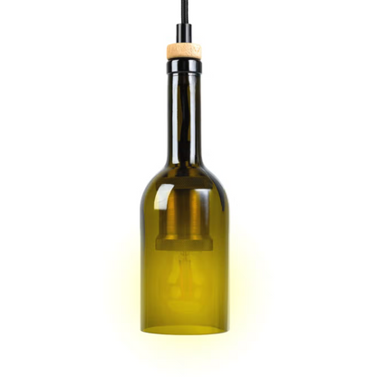 Trinkgläser aus recycelten Weinflaschen, Olive (6,9x6,9x22,9cm) - REBOTTLED